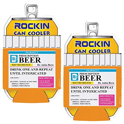 Beer Can Cooler Prescription Pill Bottle Insulated Can Holder Sleeve Rx Unique Funny Novelty 1 Shot, Great Gag Gifts Coolers for Beer Cans, Gift for Men & Women