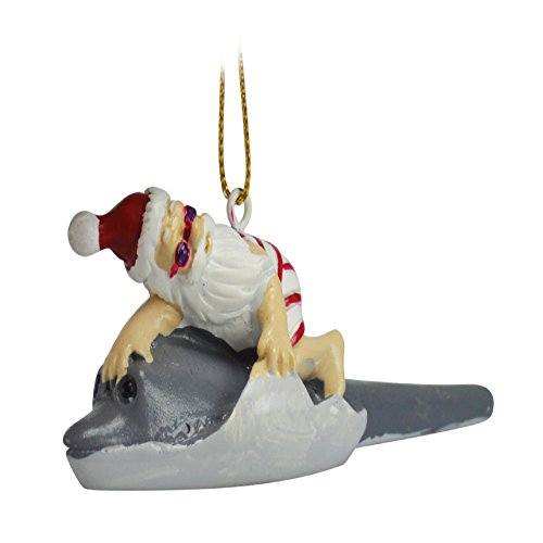 Rockin Gear Christmas Ornament Santa Claus Figurine on Stingray Tropical Christmas Ornament and Christmas Tree Decoration