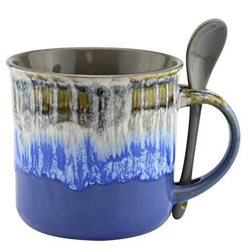 Ceramic Coffee Mugs Unique Glazed Coffee & Tea Cups - 18 Ounce - Best Gift for Coffee Tea Lover/Addicts