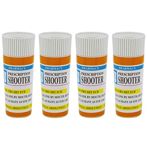 Funny Shot Glasses, Prescription-themed Novelty Shot Glass, 2 oz Unique Ceramic Shot Glasses for Men, Hilarious Gag Gifts for Birthday, Christmas, or Bachelor Party, Vodka, Whiskey, Tequila
