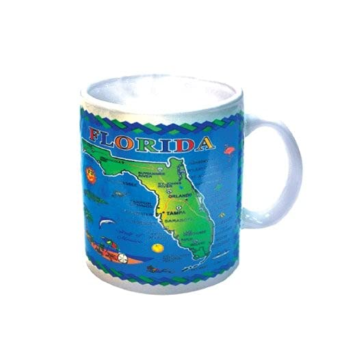 Rockin Gear MUG Florida State Map Souvenir and Gift Ceramic Coffee Cup 11 Oz -Best Gift for Coffee Tea Lover/Addicts (Florida)