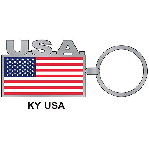 Key Chain USA American Patriotic Flag 1.5" Hard Enamel USA Flag Keychain - Best USA Gift