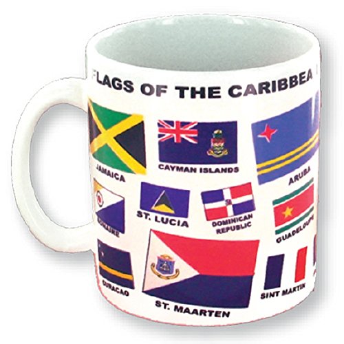 Rockin Gear Caribbean Islands Souvenir Gifts Flag Mug for Men & Women - Flags of Caribbean Ceramic Coffee & Tea Cup 11 oz - Great Caribbean Island Gift Idea
