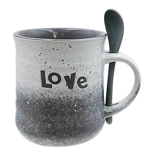 Rockin Love Mug Ceramic 19 ounces Coffee & Tea Cup, Coffee Mugs for Women for Anniversary (Grey, 1)