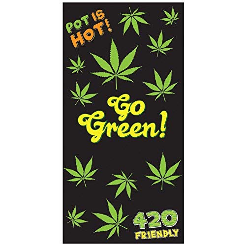 Towel Marijuana Leaf Cannabis Hemp 420 Friendly - GO Green Beautiful Unique Decorative Design Beach Towel 30" x 60" Cotton Towel - Best Idea Funny Gag Gift for Men