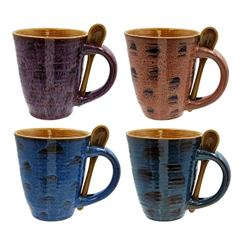 Rockin Mug Glazed Ceramic Coffee Mugs Set of 4, Large Coffee Mug with –  National Gift Corp