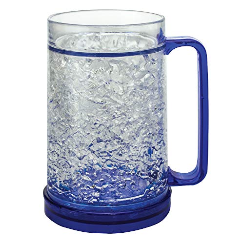 Beer Mugs For Freezer Set of 4, Insulated Freezer Mug for Beer and Cocktails with Handle, Freezer Safe Beer Steins Double Walled 16 oz Cups for Ice Cold Beer & Beverages (4 PACK)