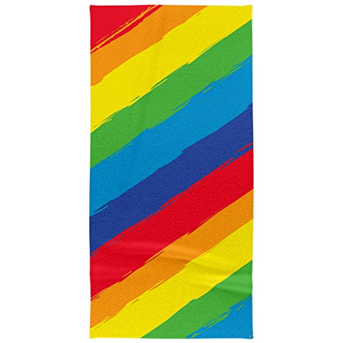 Rockin Beach Towel Pride Flag 30x60 Rainbow LGBT Towels for Men & Women, Unique Novelty Fun Pride Flag Gifts