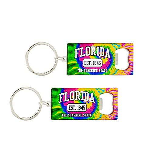 Key Chains Florida Souvenir Gift Keyring Set of 2, Florida State Gifts for Him & Her - Florida Est. Bottle Opener (Florida)