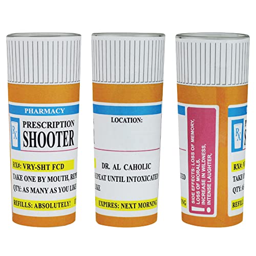 Funny Shot Glasses, Prescription-themed Novelty Shot Glass, 2 oz Unique Ceramic Shot Glasses for Men, Hilarious Gag Gifts for Birthday, Christmas, or Bachelor Party, Vodka, Whiskey, Tequila