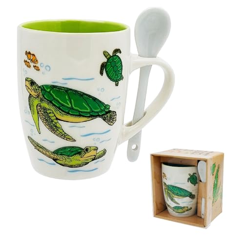 Rockin Mug Turtle Coffee Mugs Combo Souvenir Gifts, Fun Turtle Gift Mug for Mom Christmas Birthday and Him & Her (Turtle)
