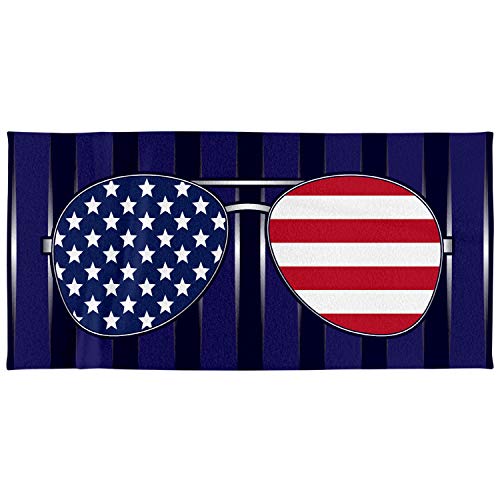 Rockin Towel USA Flag American Flag Decorative Beach Towel 30" x 60" Soft Cotton Velour Towel Ideal for The Beach Pool Sunbathing (1)