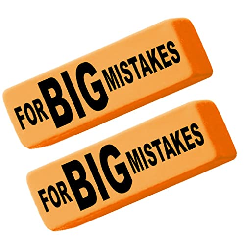Pencil Eraser for Big Mistakes Jumbo Eraser for Kids - Best Back to School Gift Item (2, Orange)