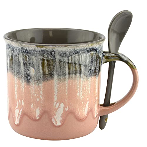 Ceramic Coffee Mugs Unique Glazed Coffee & Tea Cups - 18 Ounce - Best Gift for Coffee Tea Lover/Addicts