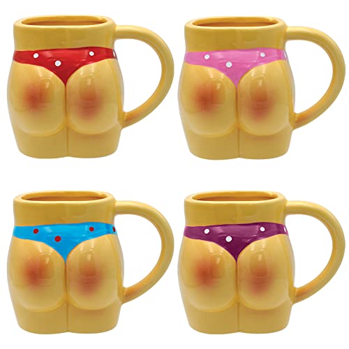Rockin Mug Bachelor Rude Party Novelty Beer Mugs for Men - Ridiculously Funny Ceramic Cup for Hot/Cold beverages