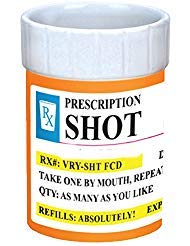 Funny Shot Glasses, Prescription-themed Novelty Shot Glass, 2 oz Unique Ceramic Shot Glasses for Men, Hilarious Gag Gifts for Birthday, Christmas, or Bachelor Party, Vodka, Whiskey, Tequila