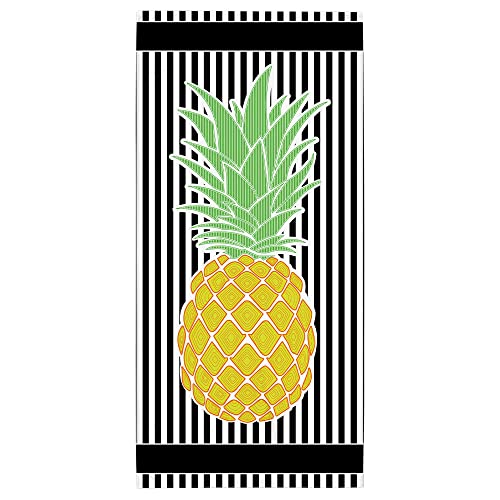 Black Stripes Beach Towels Beautiful Novelty Decorative Design Beach Towel 30" x 60" Soft Cotton Velour Towel - Best Idea for The Beach Pool Sunbathing (Black, 6)