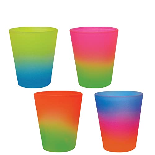 Shot Glasses Set of 4, Fun Novelty 1.5 oz Shot Glasses for Whiskey, Vodka, Tequila, Unique Gag Gifts for Men & Women (Tie Dye, 4)