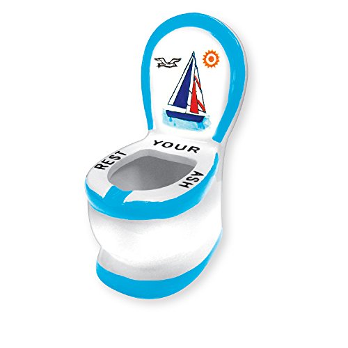 Ashtray Ceramic Toilet Funny Novelty Ashtrays 'Rest Your Ash' Cigarette or Cigar Ashtray - Great Gag Gifts for Men, White Elephant Gift, Secret Santa