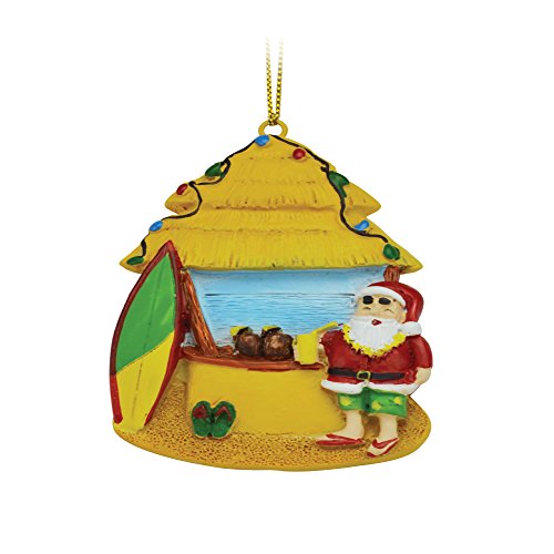 Christmas Ornament - Surfboard Santa Claus Figurine Fun Tropical Ornaments Funny Santa Clause Christmas Tree Decorations (Surfboard)