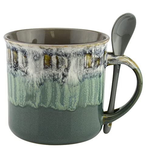 Ceramic Coffee Mugs Unique Glazed Coffee & Tea Cups - 18 Ounce - Best Gift for Coffee Tea Lover/Addicts