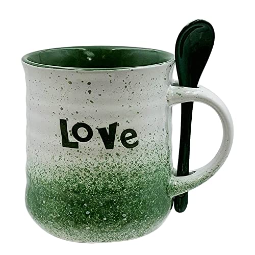 Mug Set, Couples Gift Mugs Love Theme Glazed Ceramic Coffee and Tea Cup with Handle - a great marriage or couples Gift 19 ounces