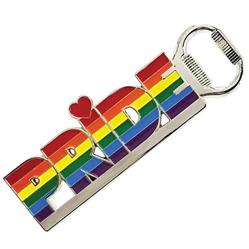 Refrigerator Magnet Pride Flag Gifts Magnets Beer Bottle Opener - Authentic Stainless Steel Rainbow Magnet - Best Gift Idea (Rainbow Pride)