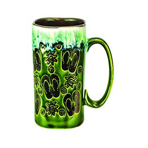 MUG Glazed Ceramic Coffee Mugs Flip Flops Sandals Design Dishwasher Microwave Safe Tall 16 Oz Mugs, Great Gift and Beautiful Kitchen Drinkware and Home Decor