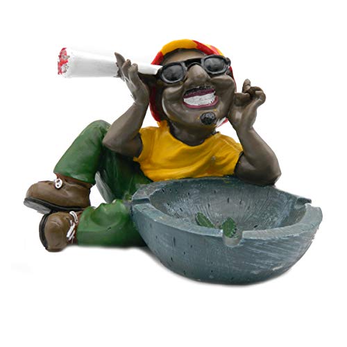 Rockin Gear Ashtray Rasta Figurine Ashtray - Jamaican Man Marijuana Cigarette Ashtray - Weed Hemp Pot Cannabis Party Accessory Chilling Out