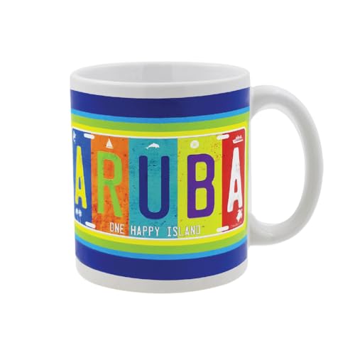 Mug Souvenir Gifts Coffee Cup License Plate Island Ceramic 11 oz Tea Mugs, Fun Cali Gifts for Mom Christmas Birthday and Him & Her, Medium