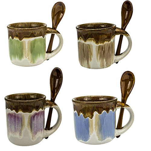 Mugs Espresso Cups Set of 4 Ceramic 5 oz Small Coffee Mug, Novelty Glazed Tea Coffee Cups Hot Drinks