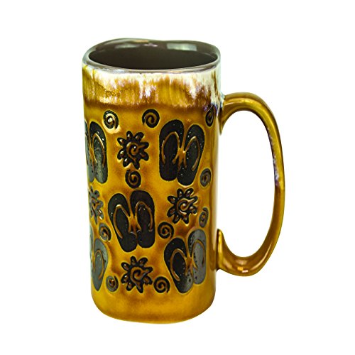 MUG Glazed Ceramic Coffee Mugs Flip Flops Sandals Design Dishwasher Microwave Safe Tall 16 Oz Mugs, Great Gift and Beautiful Kitchen Drinkware and Home Decor