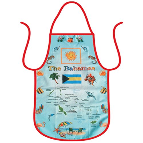 Chef Apron St. Maarten/Bahamas/Caribbean Map Gift Souvenir Fun Gifts, 100% Genuine Cotton Kitchen Accessory Baking, Cooking, Grilling Barbecuing Apron