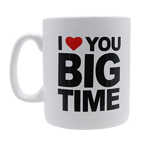 Mug BIG Coffee Mug oversize 28 ounces Mega Size Cup, Extra Large for Big drinks, Office desk decor novelty Gift Coffee Lovers XL Coffee Mug (I LOVE YOU BIG TIME)
