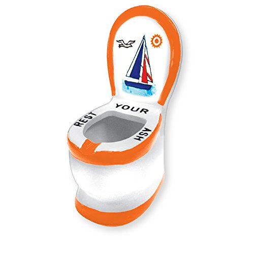 Ashtray Ceramic Toilet Funny Novelty Ashtrays 'Rest Your Ash' Cigarette or Cigar Ashtray - Great Gag Gifts for Men, White Elephant Gift, Secret Santa