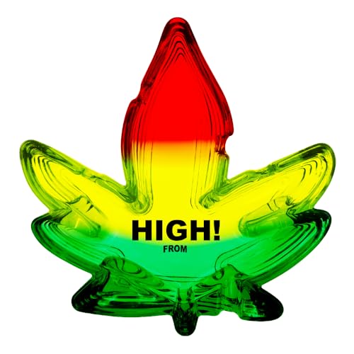 Glass Ashtray - Home & Outdoor Ashtray for Cigarettes and Weed, Cool Gag Gift for Smokers, Cute Indoor & Desktop Holder, 420 Cannabis Accessories