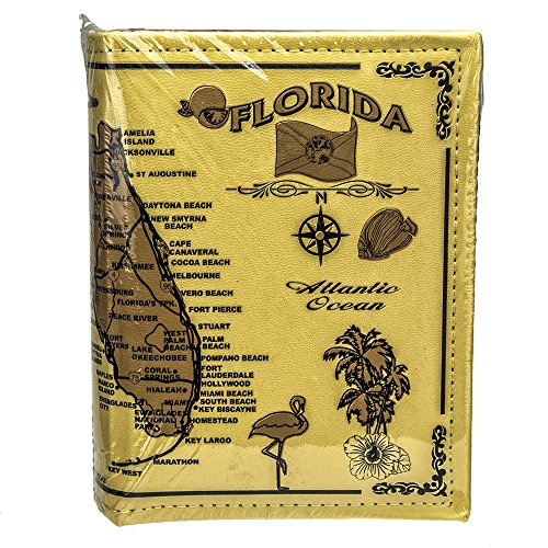 Florida Photo Album Leather Picture Albums Florida State Map Gift Souvenir 4x6, Florida Cities Included, Vacations Memories, Best Florida Gift Idea