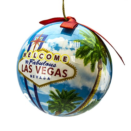 Christmas Ornament Hanging Ball Las Vegas Gift 'Welcome to Fabulous Las Vegas Nevada' Decorative Ornament and Vegas Souvenir Gift
