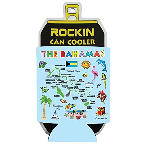 Can cooler neoprene Sleeve The Bahamas Map Neoprene Can Cooler keeps your drinks cold and makes a great souvenir and gift