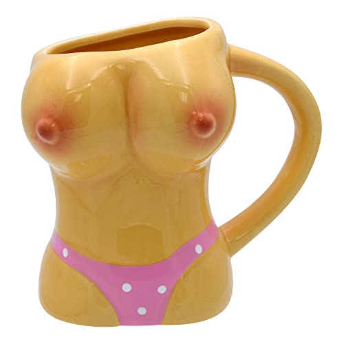 Rockin Mug Bachelor Rude Party Novelty Beer Mugs for Men - Ridiculously Funny Ceramic Cup for Hot/Cold beverages