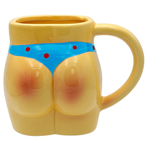 Rockin Mug Bachelor Rude Party Novelty Beer Mugs for Men - Ridiculously Funny Ceramic Cup for Hot/Cold beverages
