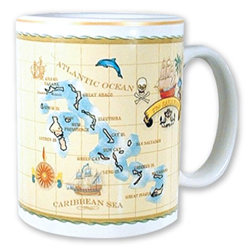 Rockin Gear Mug - Bahamas Gift and Souvenir Antique Map Ceramic Coffee Mug and Tea Cup 11 Ounce Bahama, Bimini, Andros, Freeport Souvenirs Gift (The Bahamas Islands)