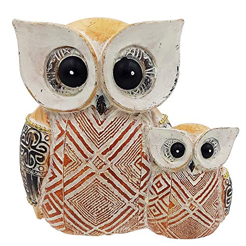 Rockin Mother and Baby Tribal Owl Statue Décor Family Figurine for Home Décor- Nice Figurine Statue | Animal Decorations for Home