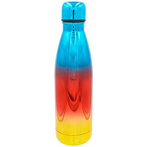 Stainless Steel 16 oz Water Bottles with Leak Proof Lids, Insulated Sweat Proof Sports Water Cup Flask Travel Bottle Keeps Beverage Hot or Cold (OMBRE6)