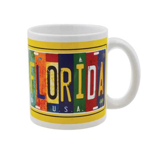 Generic Mug Florida Souvenir Gifts Coffee Cup for Men & Women, Florida License Plate Ceramic 11 oz Tea Mugs, Fun Gifts for Mom Christmas Birthday and Him & Her, Medium