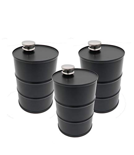 Stainless Steel Matte Black Hip Flask 24 ounces, Unique Funny Novelty Gag Gift Petaca for Men and Women, Best Bachelor Party Fun Liquor Hip Flask Gift Idea (3 PACK)