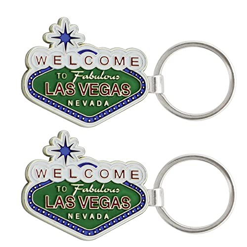 Bottle Opener Key Chain - Las Vegas Souvenir Stainless Steel 'Welcome To Fabulous Las Vegas Nevada" (Pack of 2)