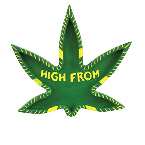 Ashtray Marijuana Leaf Shaped 420 Friendly Pot Cannabis Hemp Cigarette Ash Tray for Smoking Cigarettes, Trending Lit Weed Accessory Ashtrays, Gag Gift for Men, Secret Santa (ASH-MAR1)