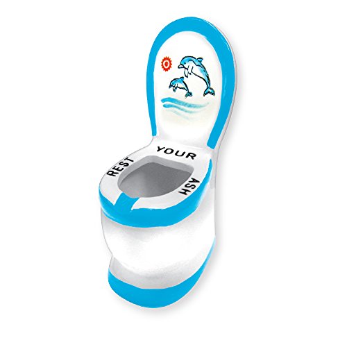 Ashtray Ceramic Toilet Funny Novelty Ashtrays 'Rest Your Ash' Cigarette or Cigar Ashtray - Great Gag Gifts for Men, White Elephant Gift, Secret Santa