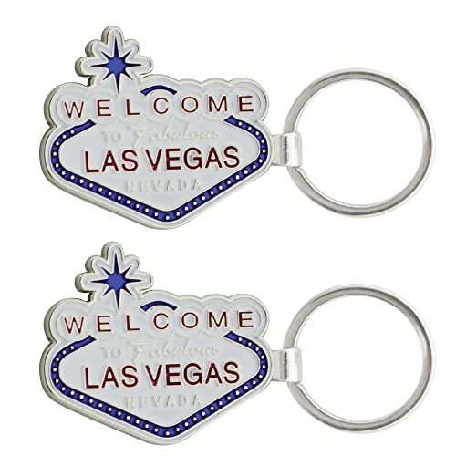 Bottle Opener Key Chain - Las Vegas Souvenir Stainless Steel 'Welcome To Fabulous Las Vegas Nevada" (Pack of 2)